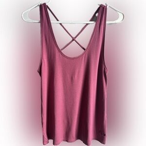 PINK Victoria Secret Magenta Cross-Back Tank Top